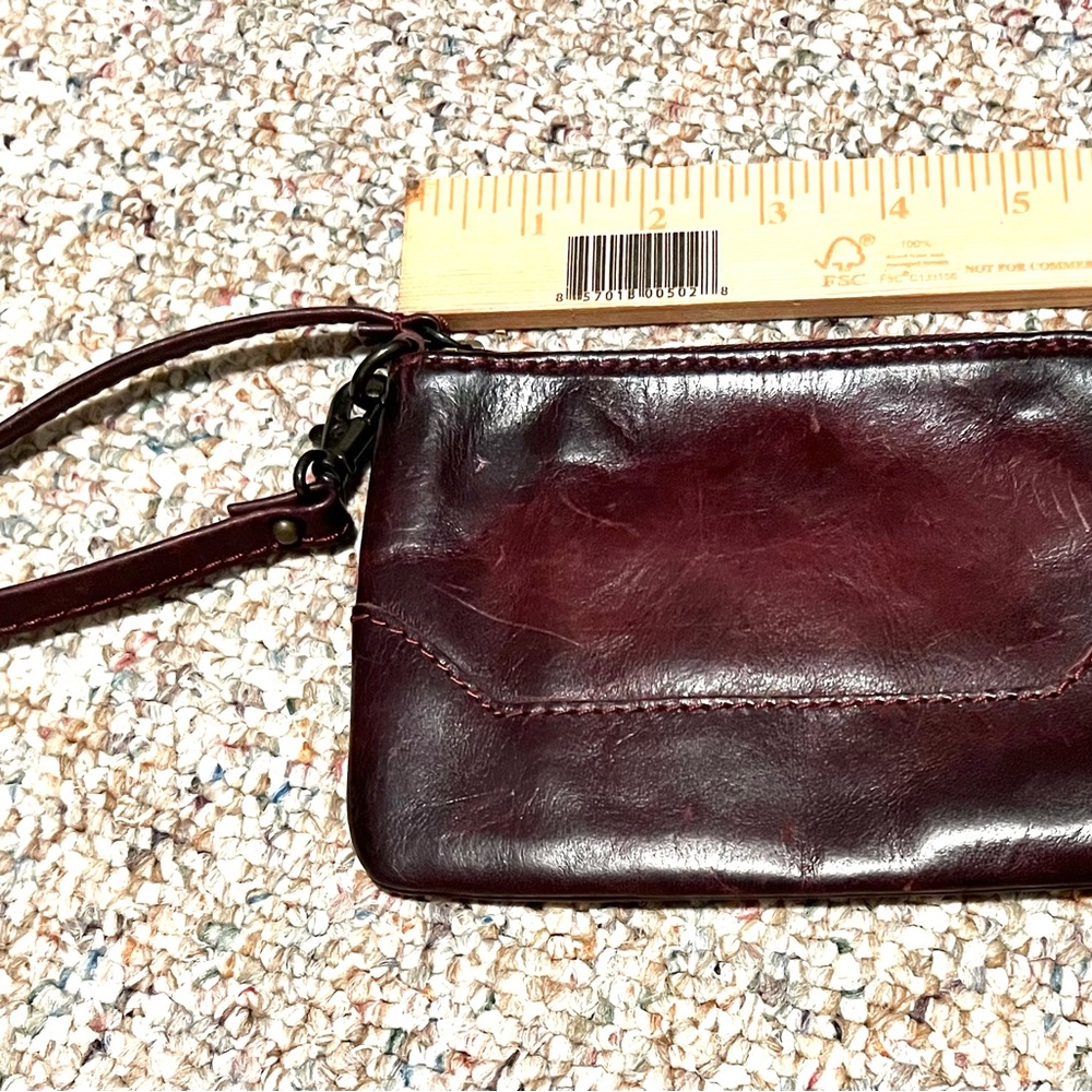 FRYE Burgundy Leather Wristlet Wallet - Discount Shipping - Picture 3 of 6